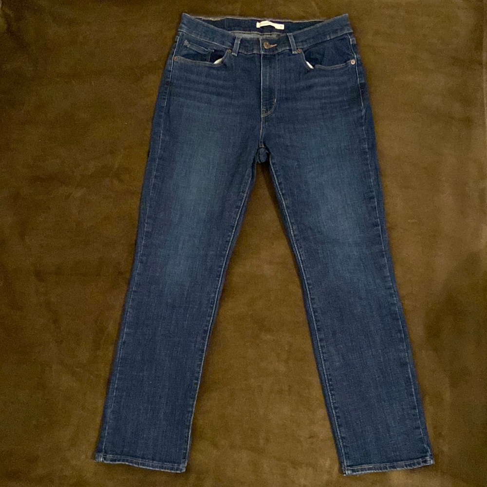 Levi classic straight blue jeans, size 10